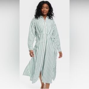 Universal Thread Green and White Striped Maxi Dress